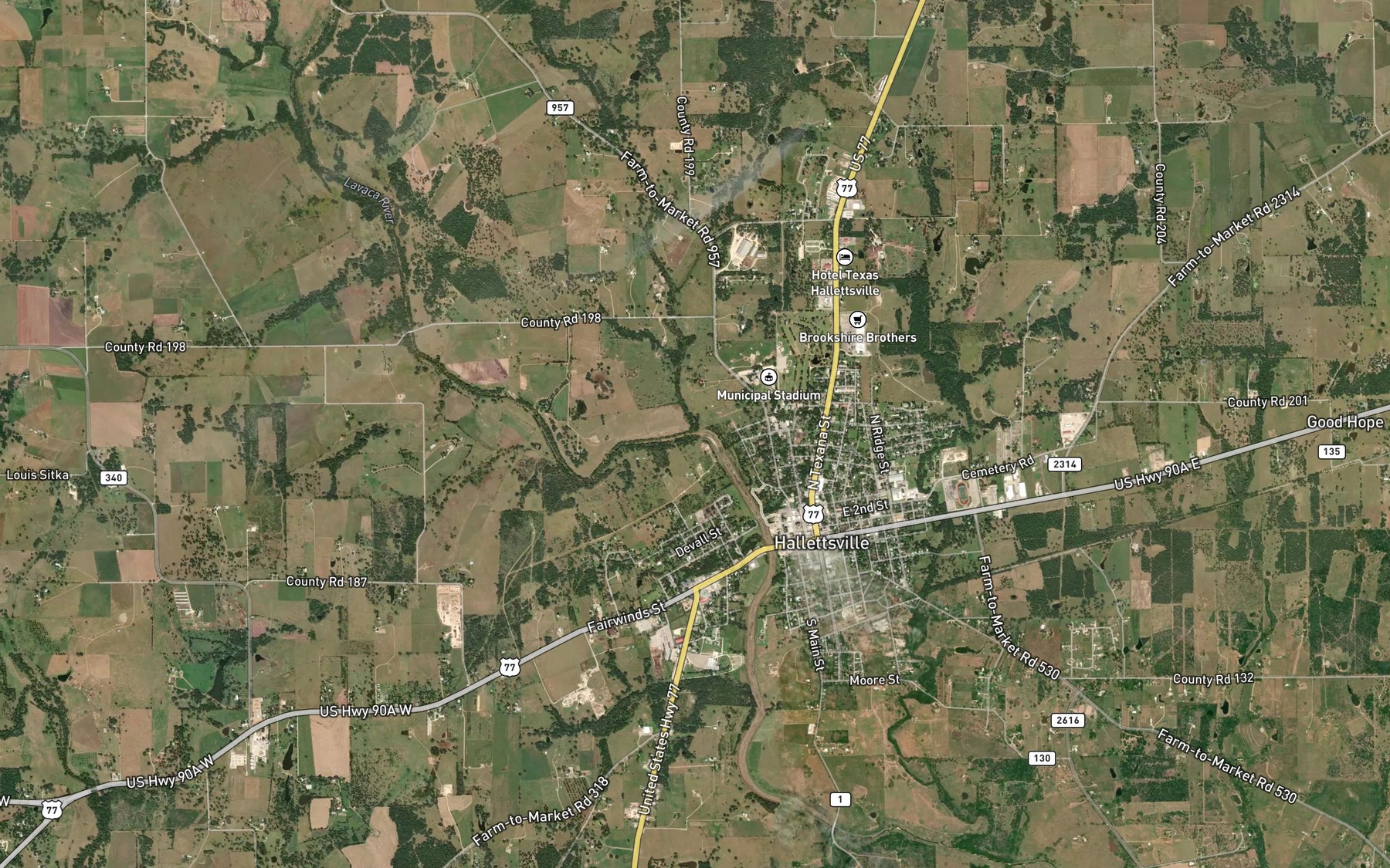 Satellite map of the Campbell Branch