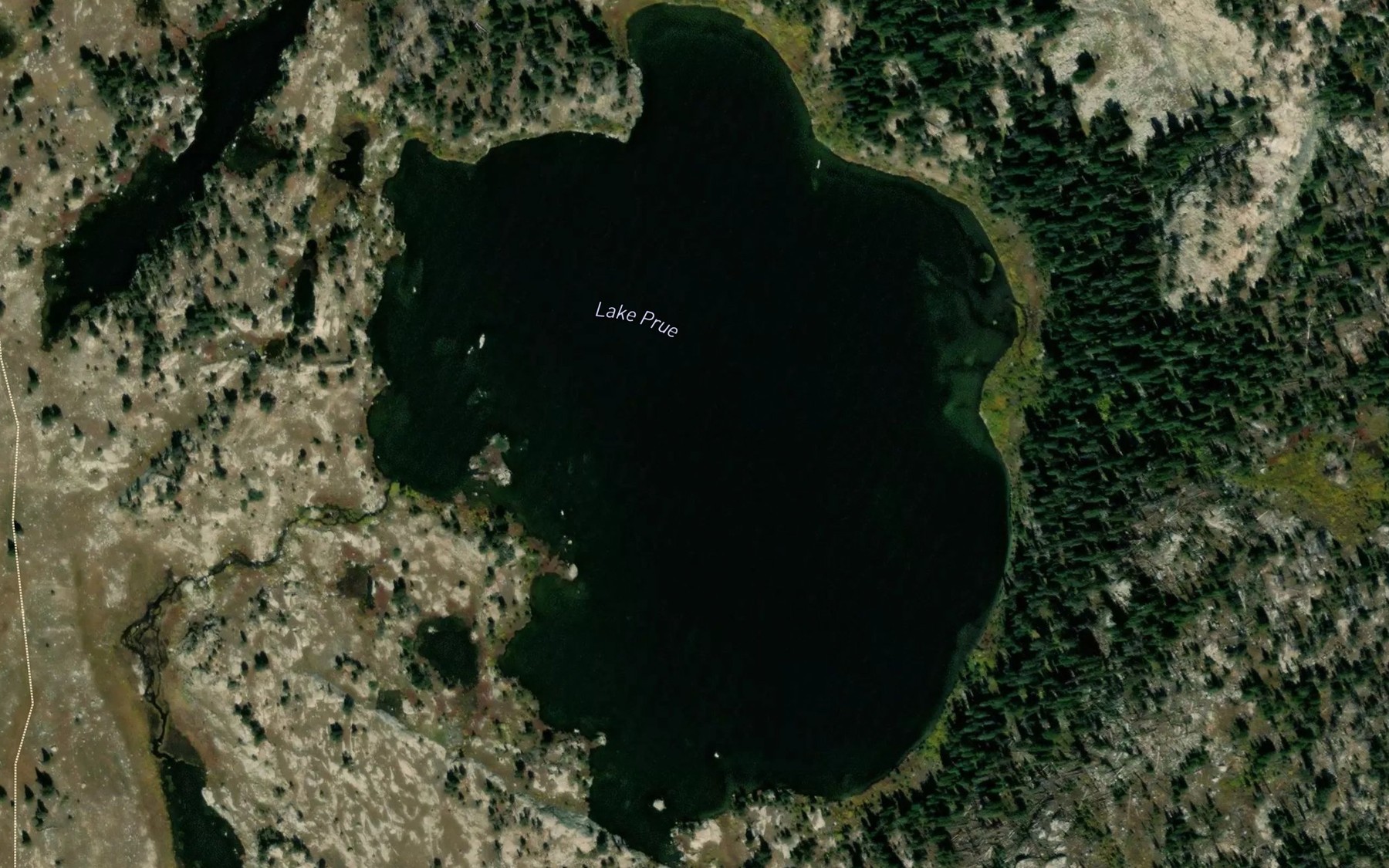 Satellite map of the Lake Prue