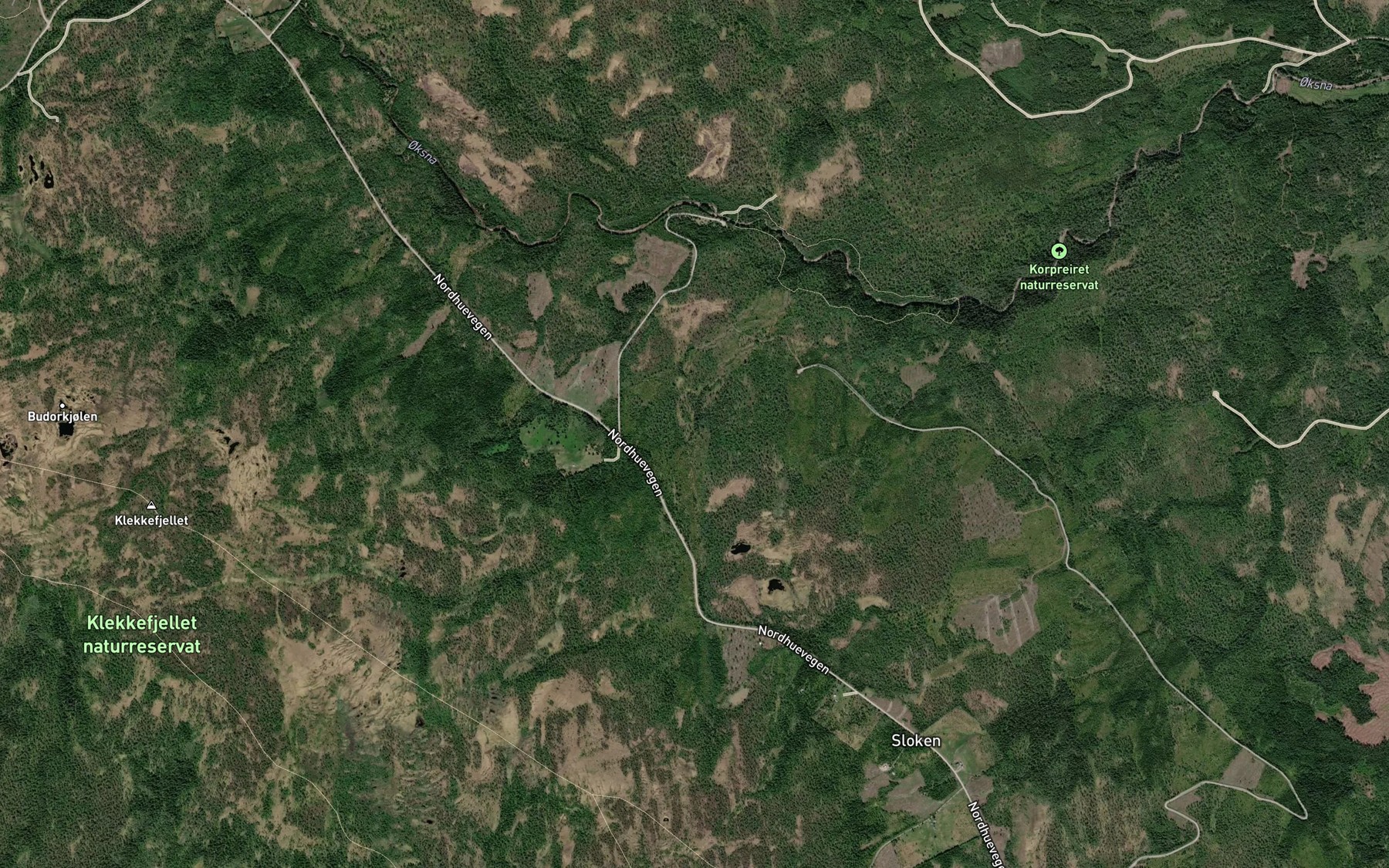 Satellite map of the Slokbekken
