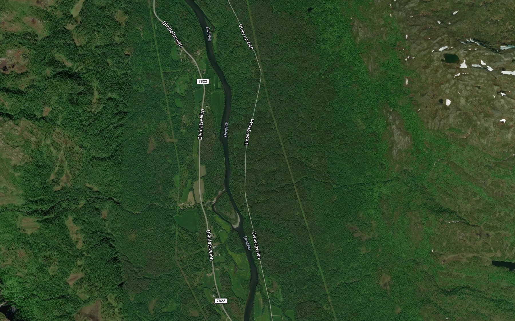 Satellite map of the Veslbekken