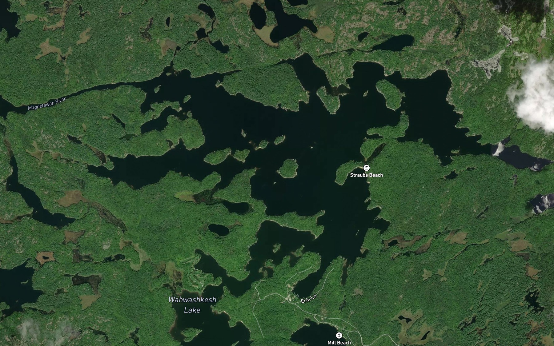 Satellite map of the McCormicks Pond