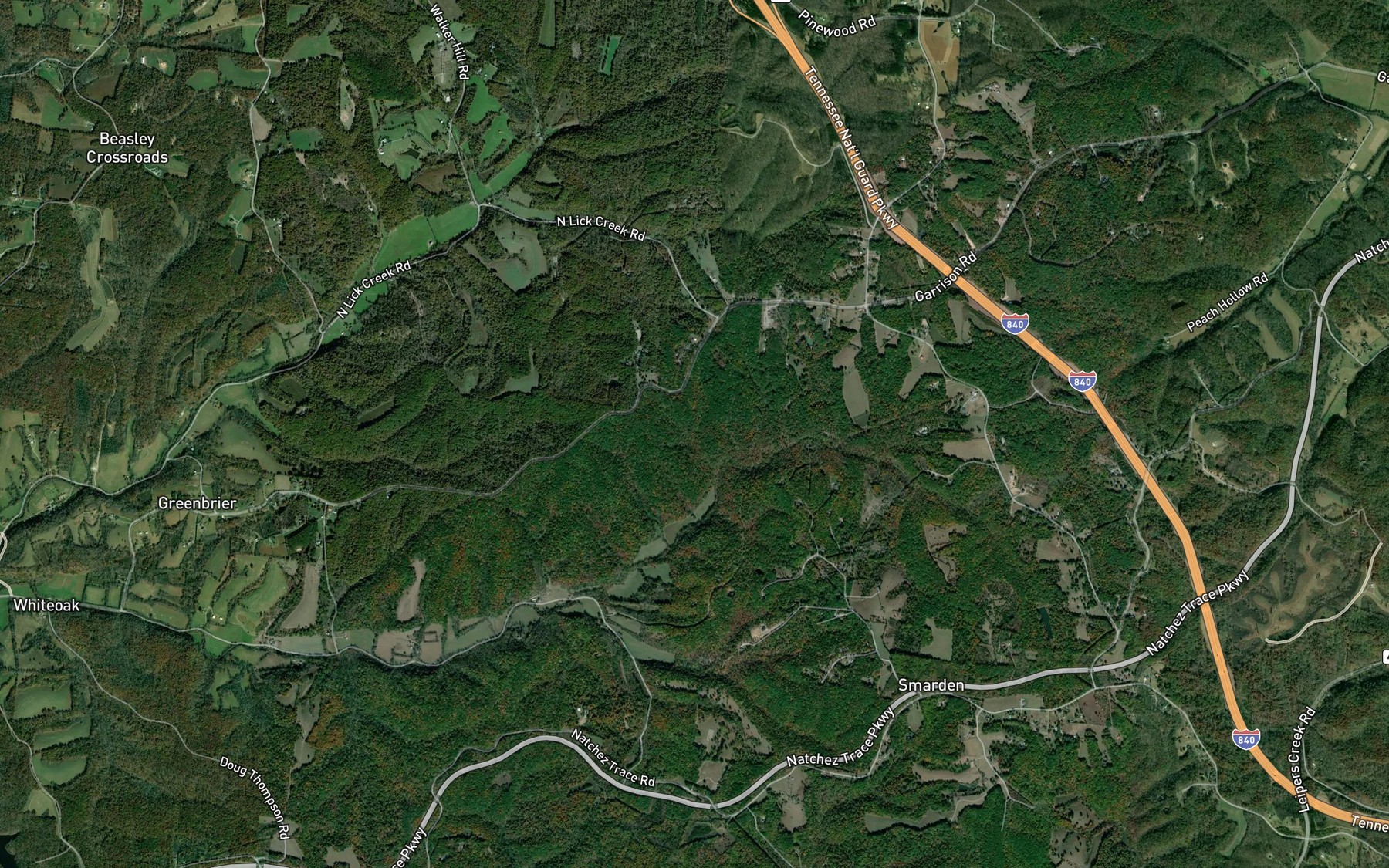 Satellite map of the Yellow Rock Spring