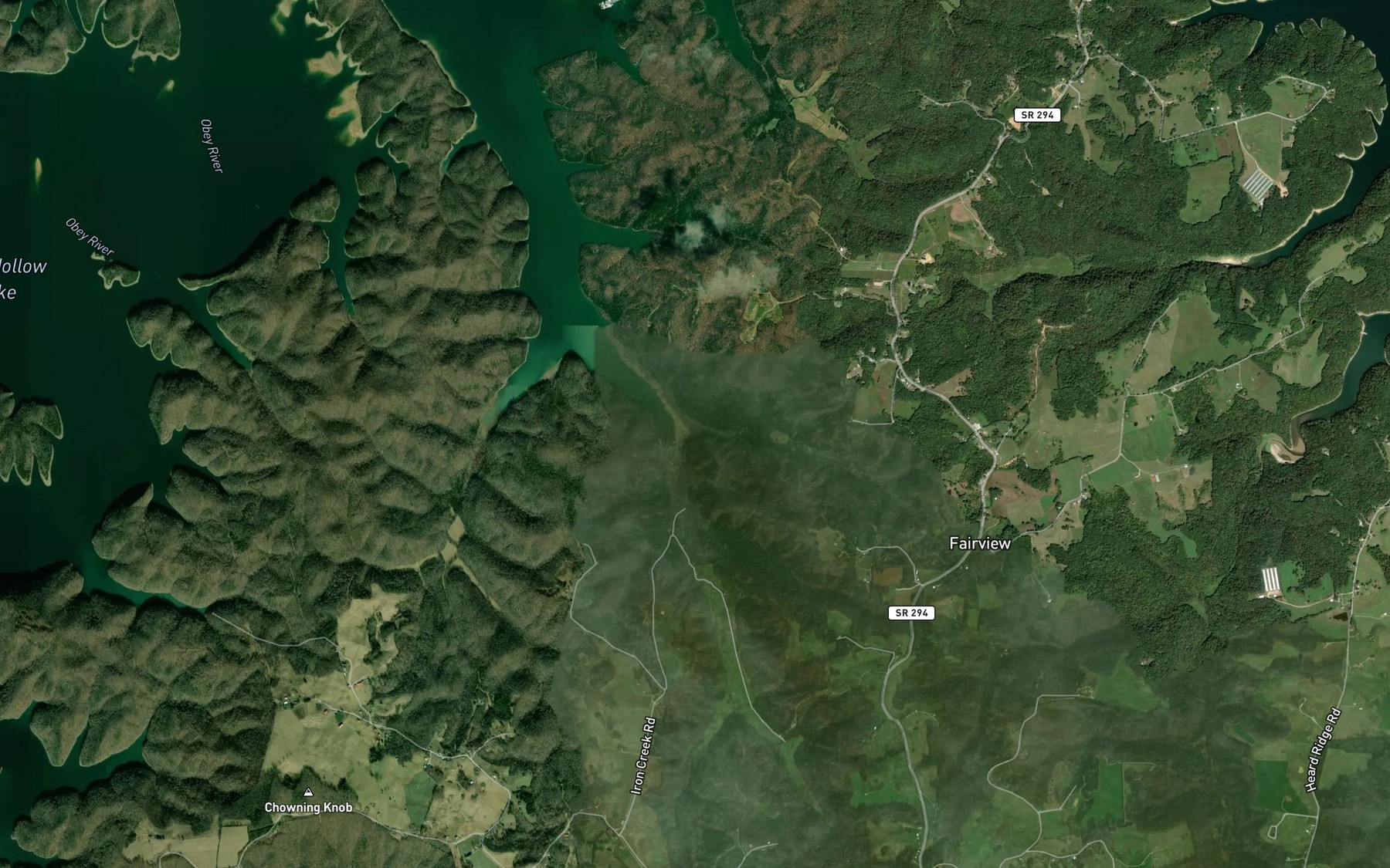 Satellite map of the Sidwell Creek