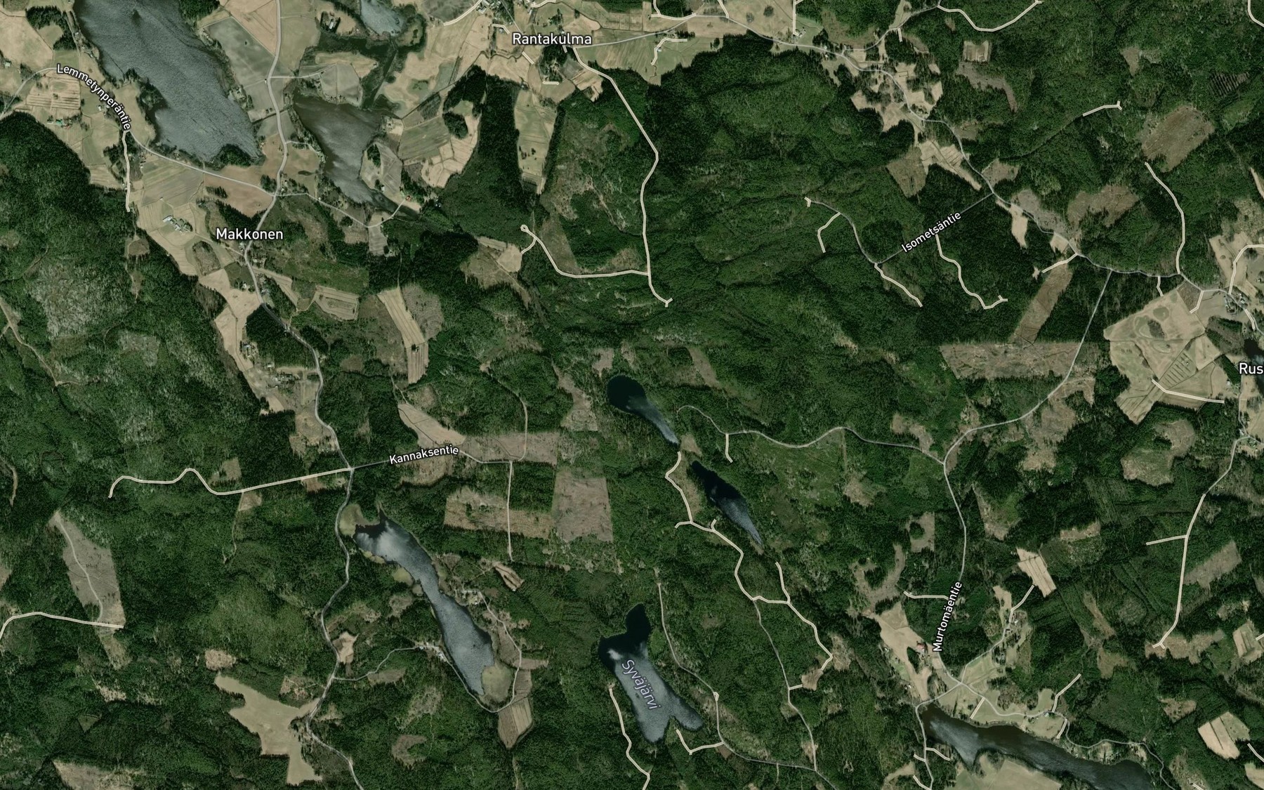 Satellite map of the Ylinen Aimajarvi