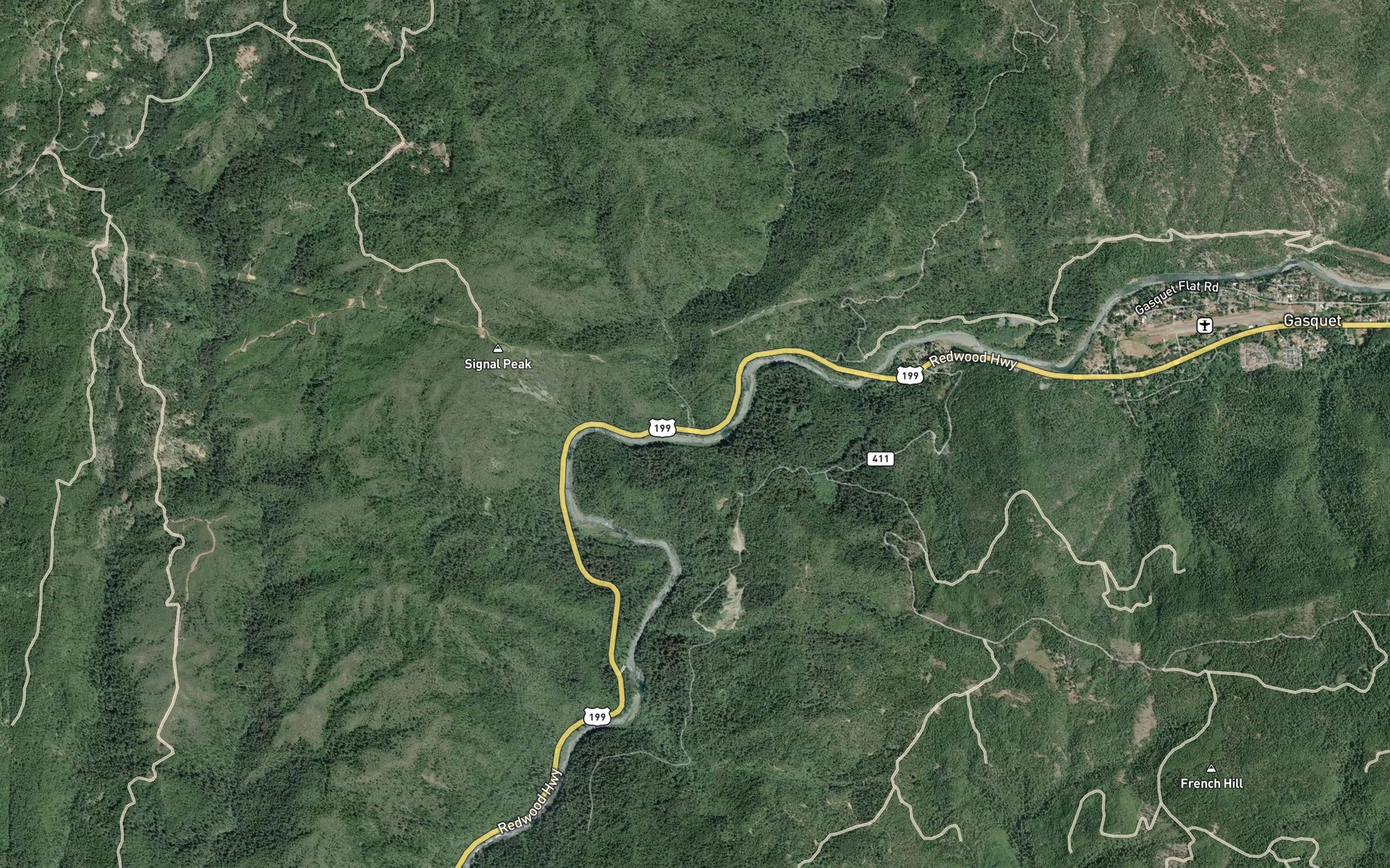 Satellite map of the Hardscrabble Creek