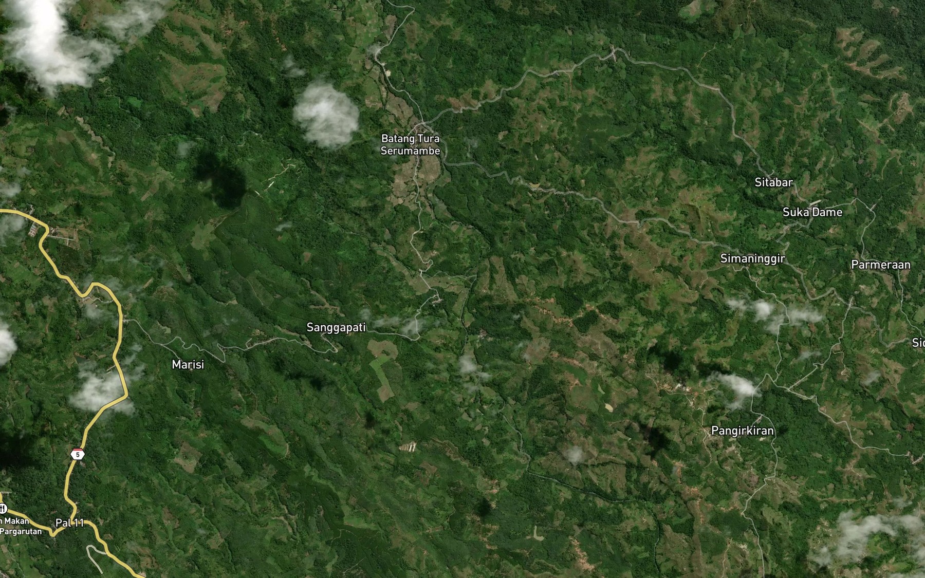 Satellite map of the Aek Batangmika