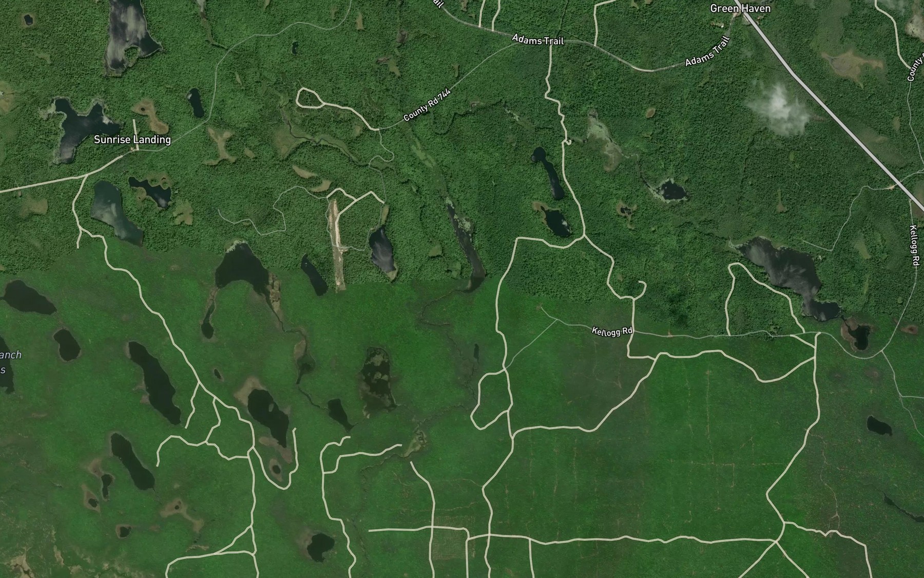 Satellite map of the Casey Creek