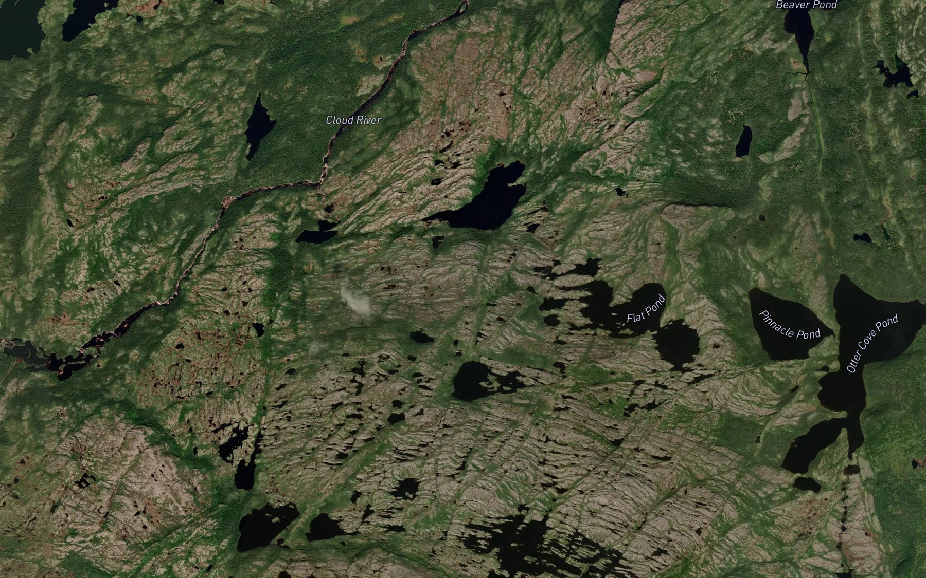 Satellite map of the Deer Pond