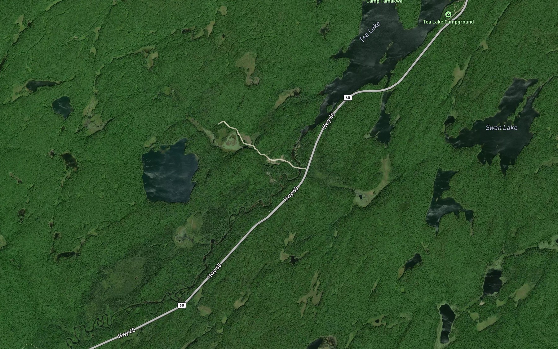Satellite map of the Whiskey Rapids