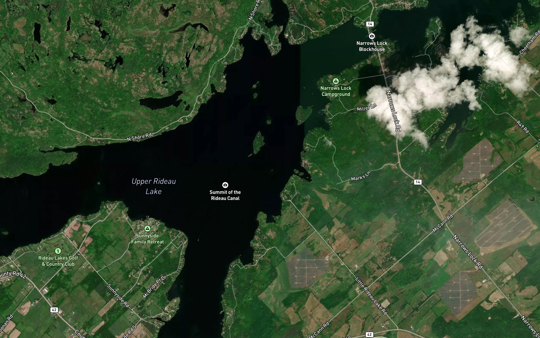 Satellite map of the Stedmans Bay