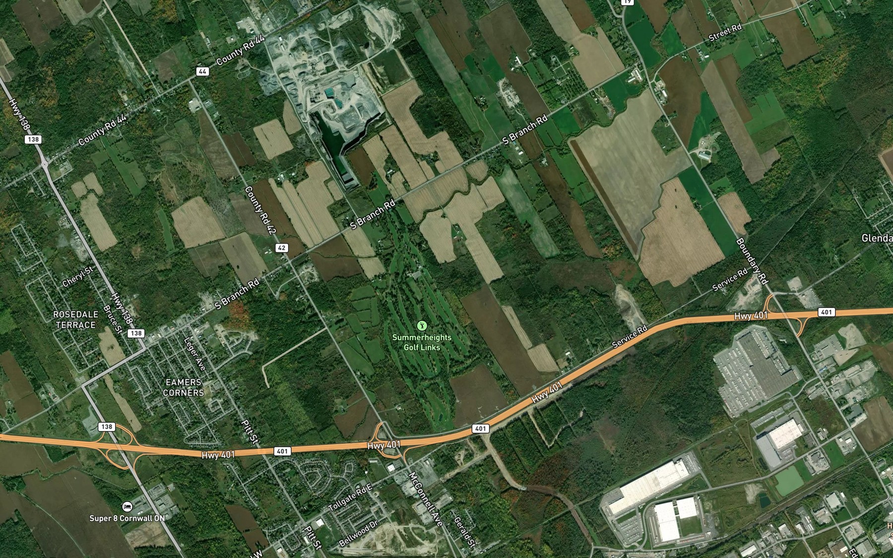 Satellite map of the Eastman Drain