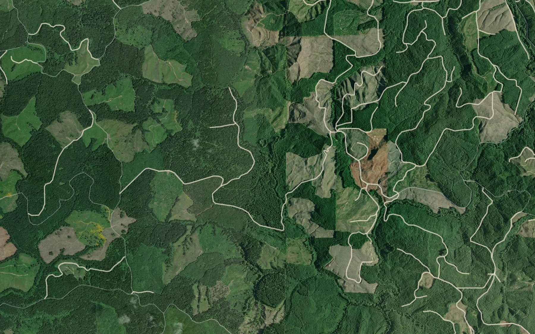 Satellite map of the David Creek