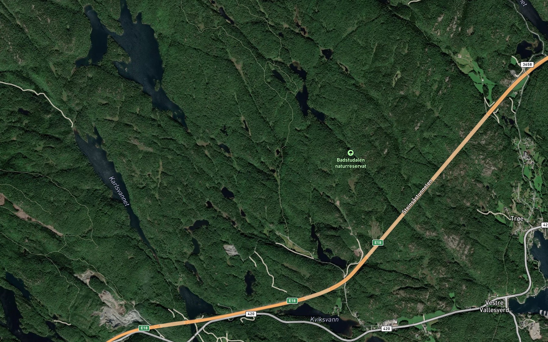 Satellite map of the Uldalstjornane