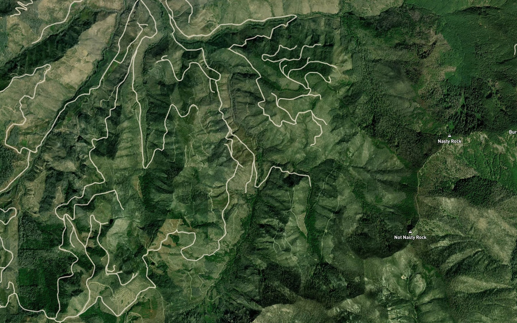 Satellite map of the Wilson Creek