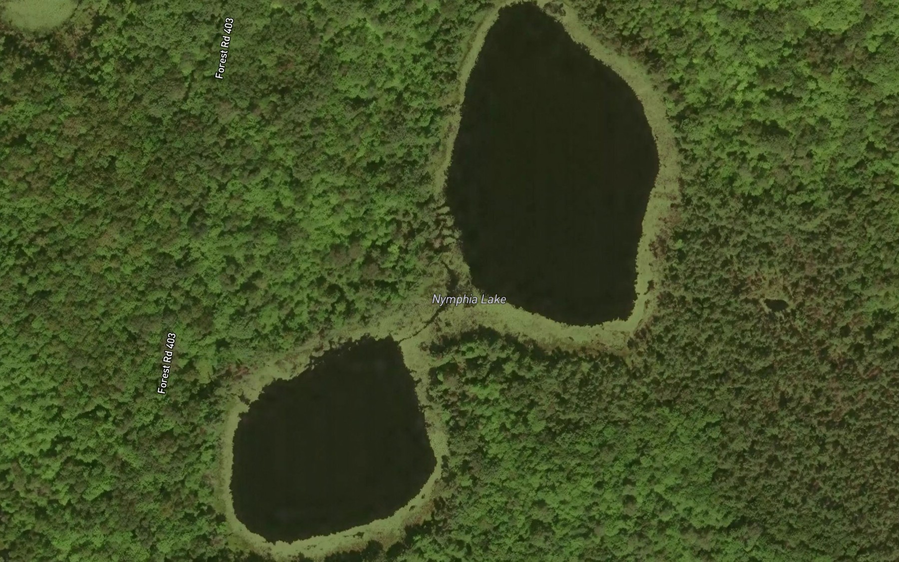 Satellite map of the Nymphia Lake