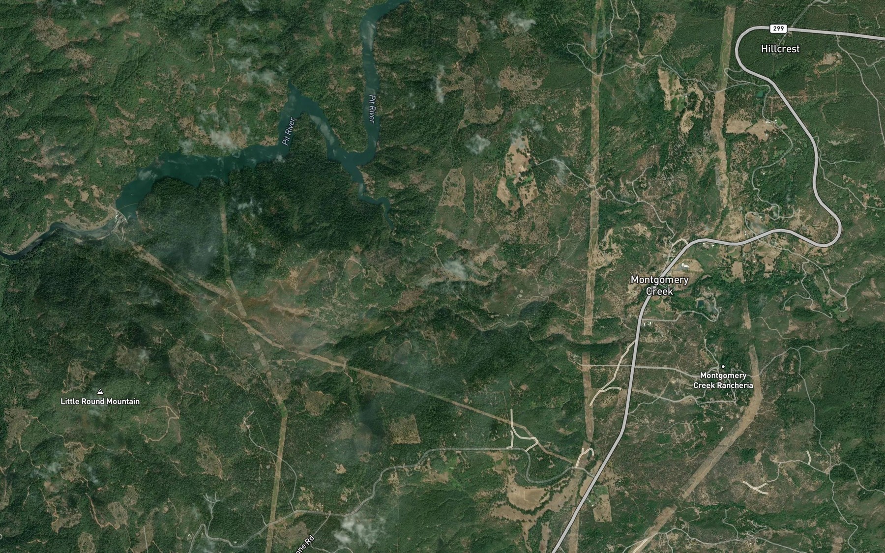 Satellite map of the Lick Creek