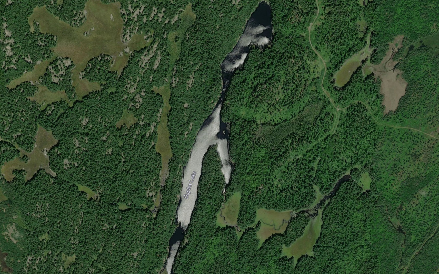 Satellite map of the Duplex Lake