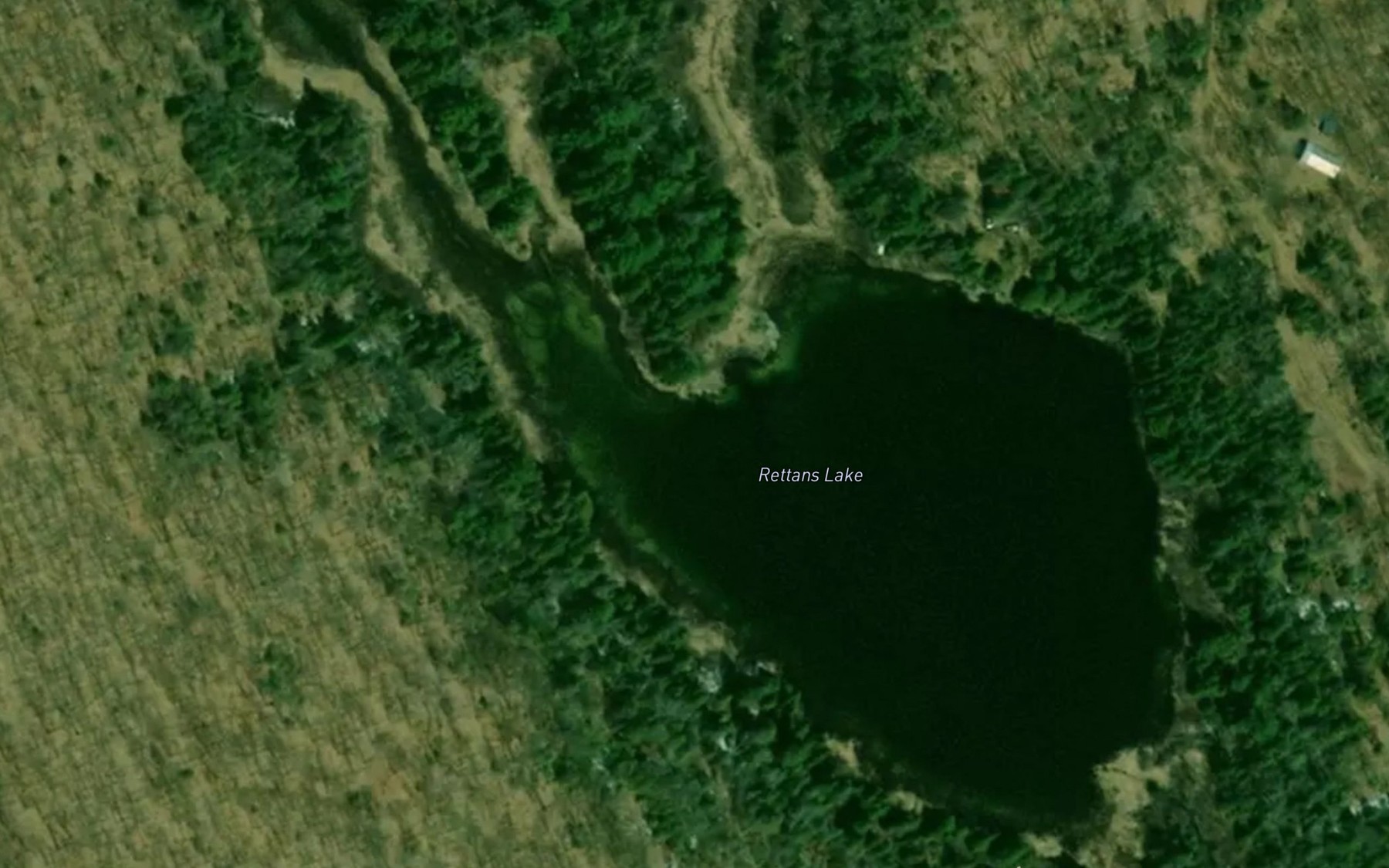 Satellite map of the Rettans Lake