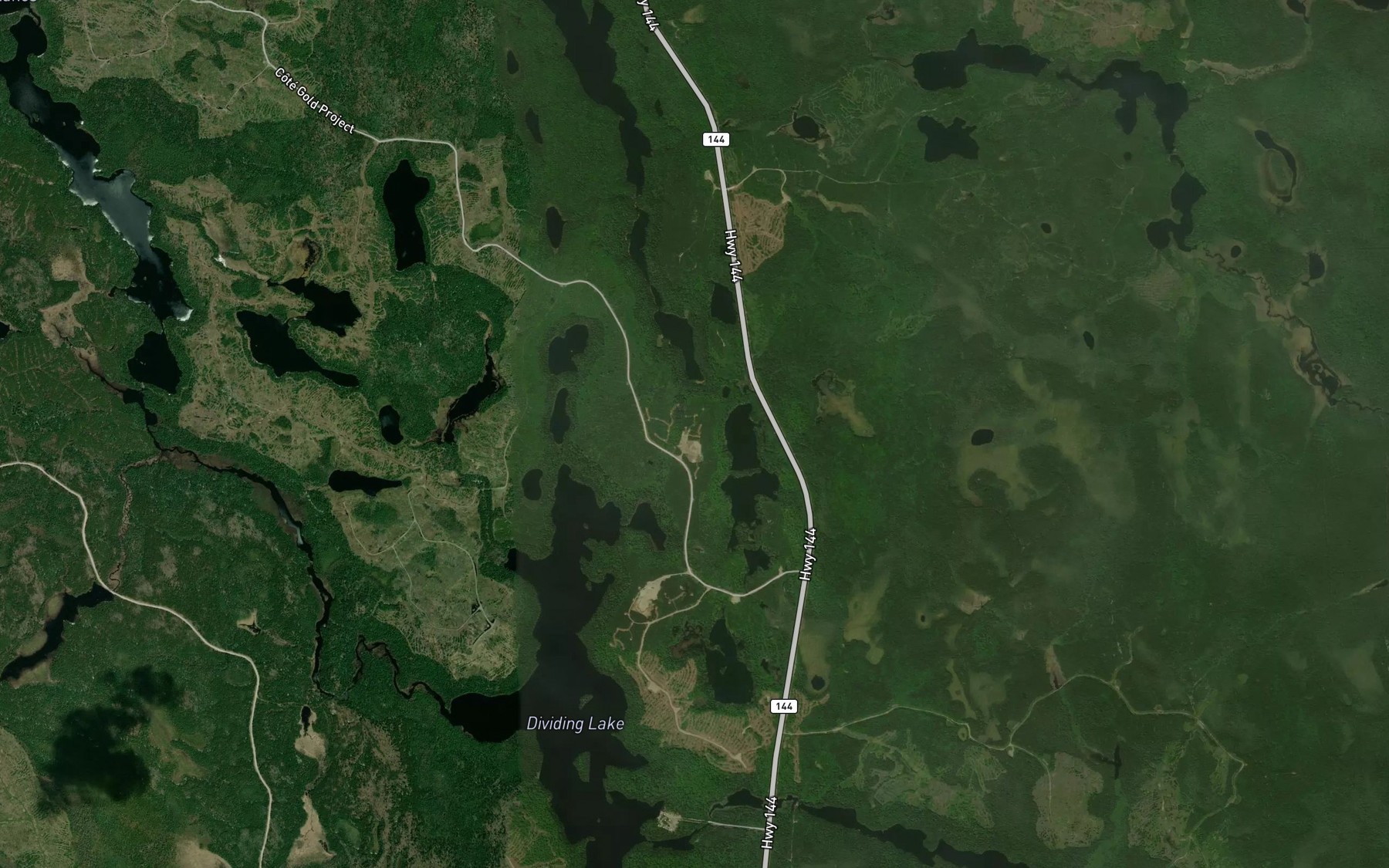 Satellite map of the Twin Lakes