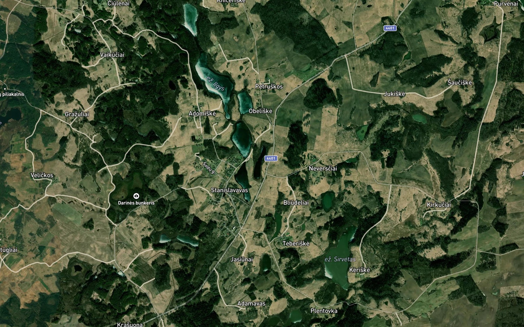 Satellite map of the Ezeras Samanis