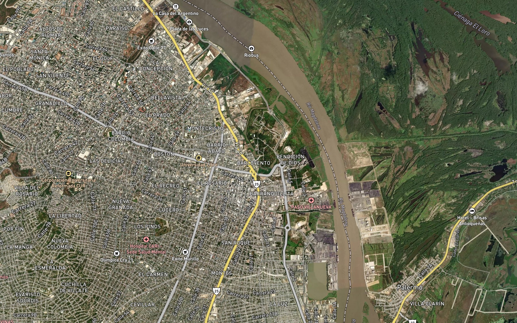 Satellite map of the Cano Intendencia
