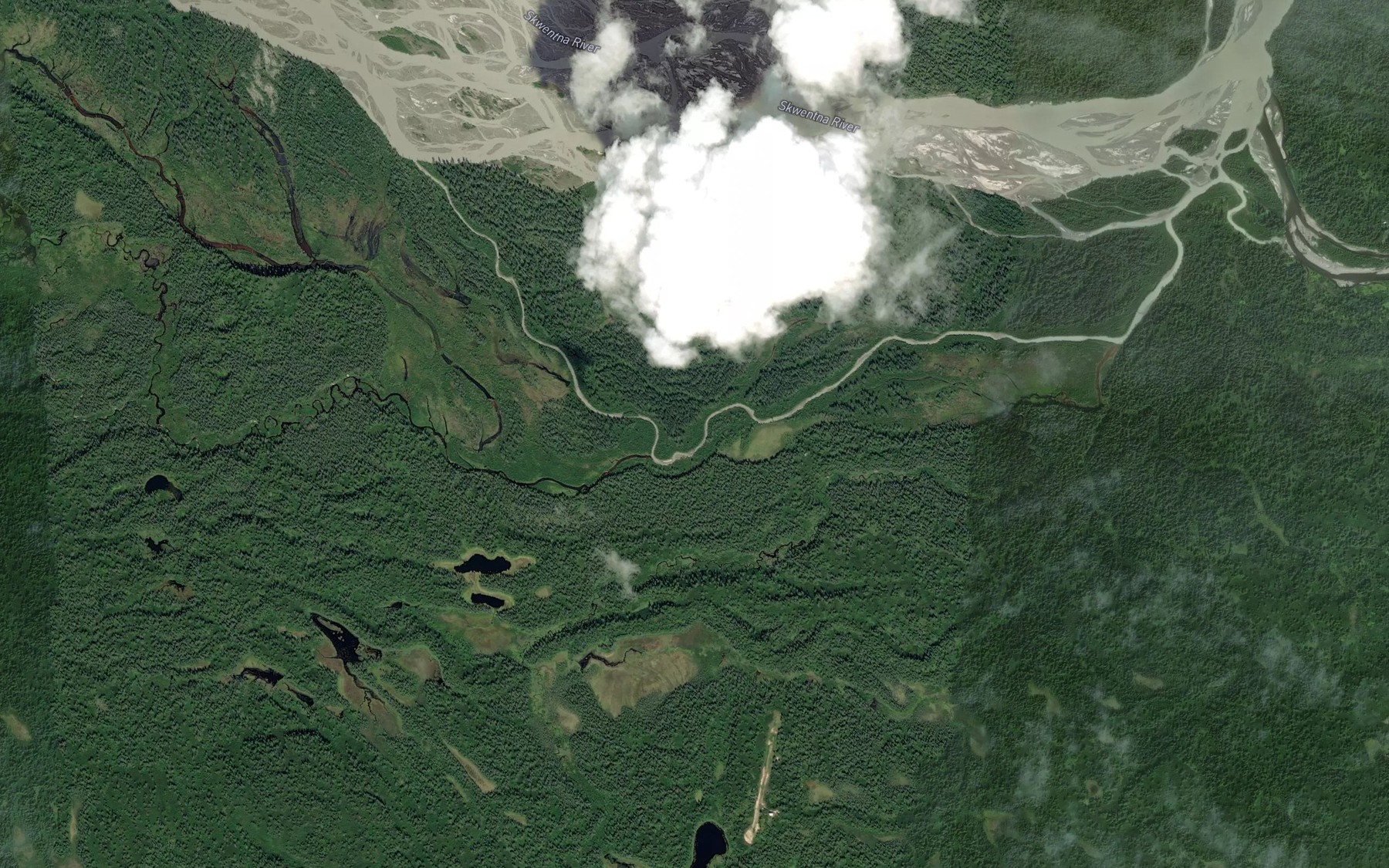 Satellite map of the Quartz Creek