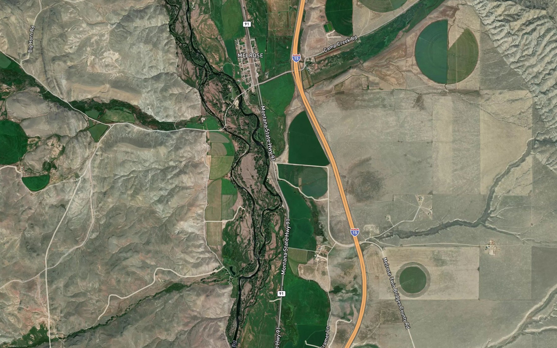 Satellite map of the Pendergast Ditch
