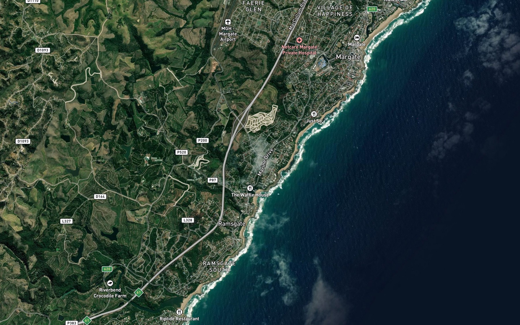 Satellite map of the Little Ibilanhlolo River