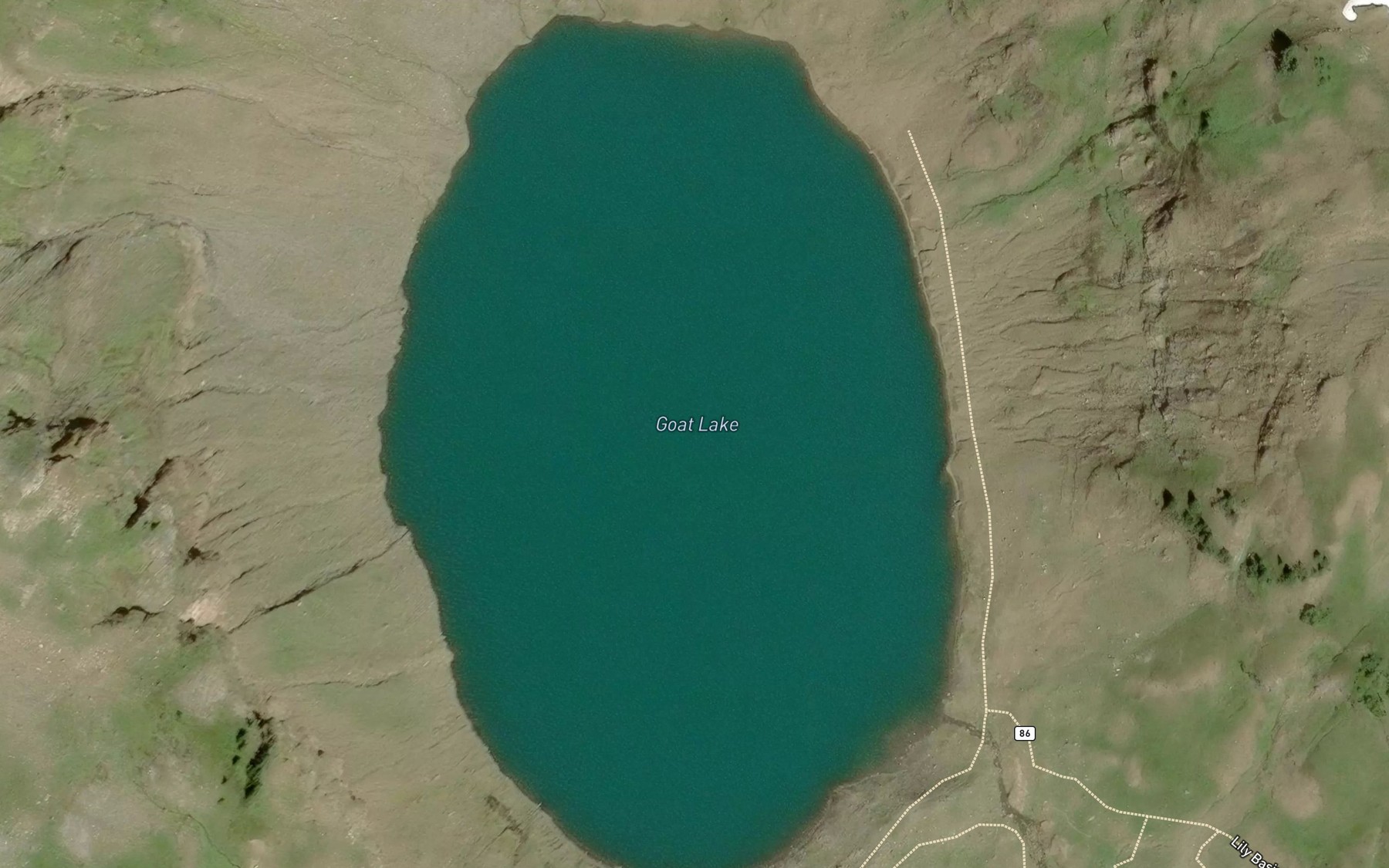 Satellite map of the Goat Lake