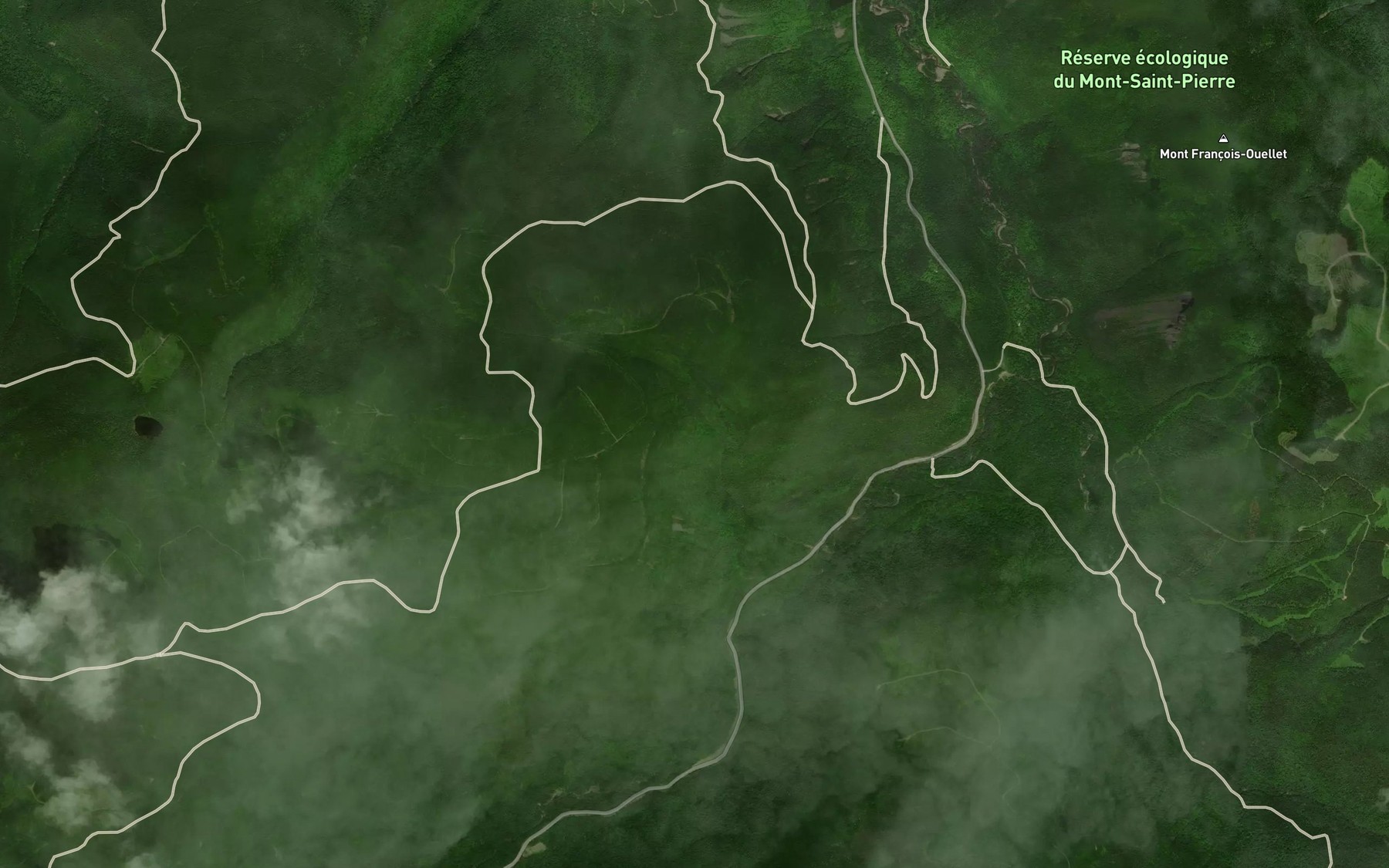 Satellite map of the Coulee a McKenville