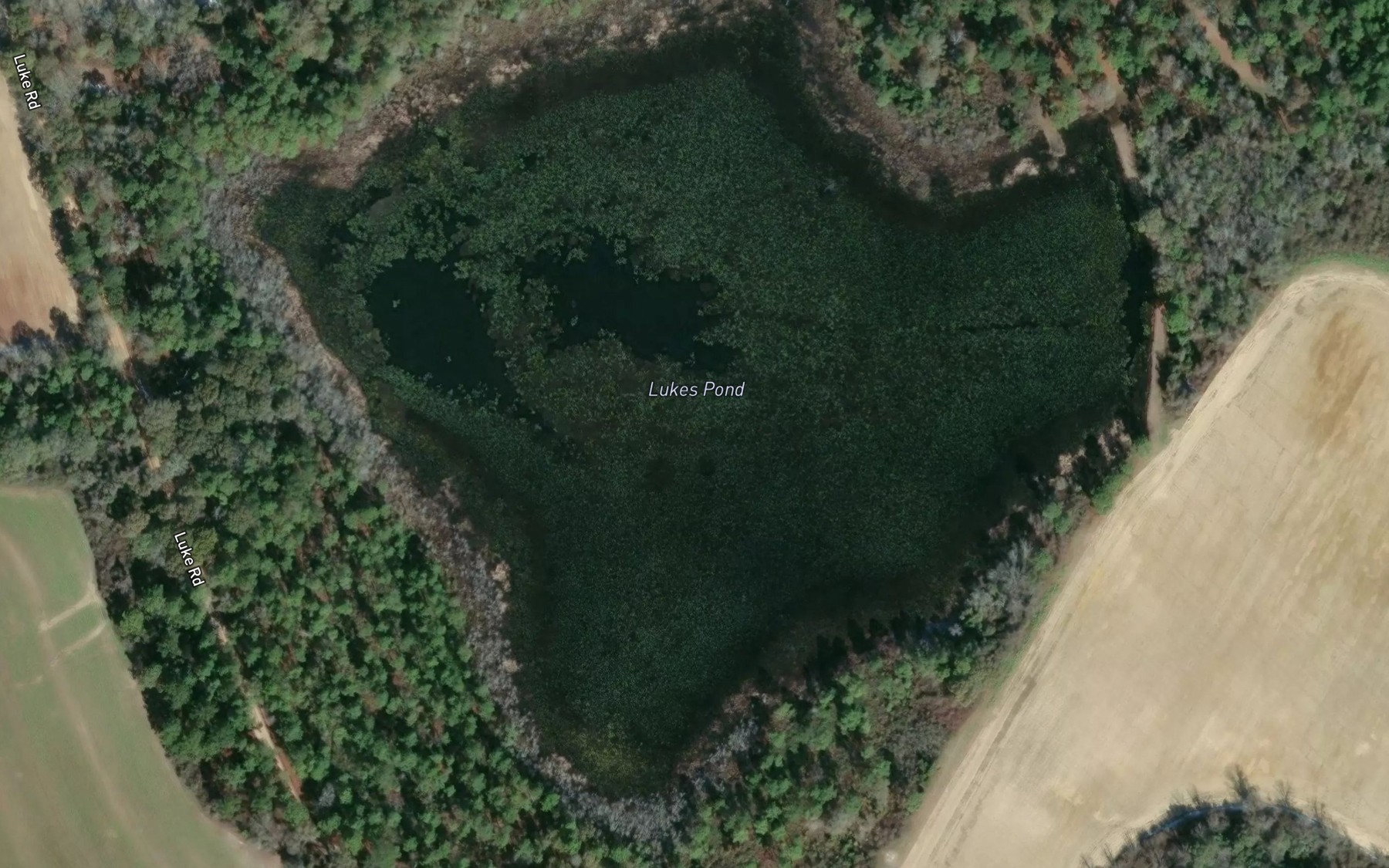 Satellite map of the Lukes Pond