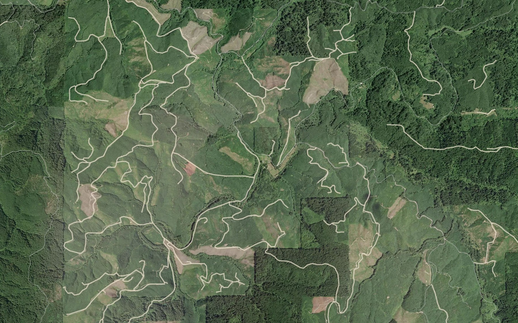 Satellite map of the Meadow Creek