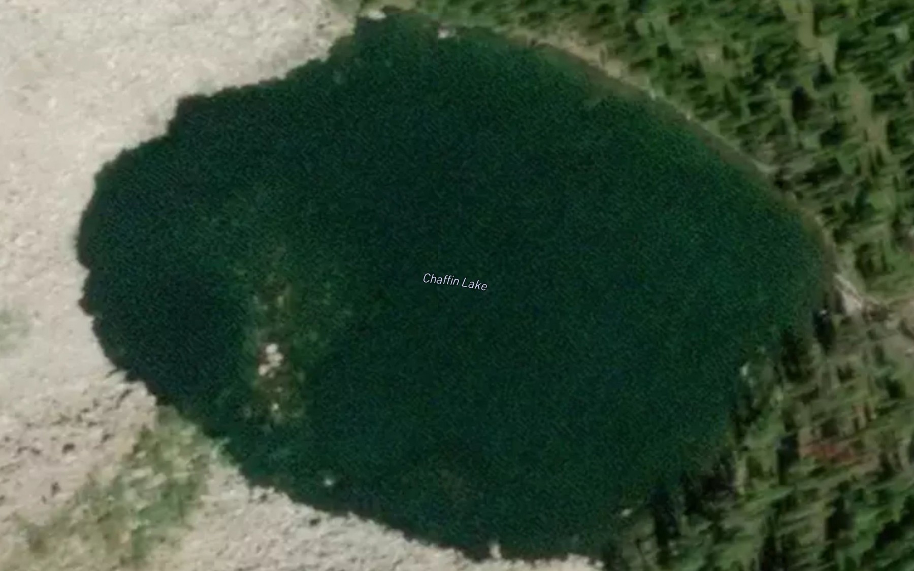 Satellite map of the Chaffin Lake