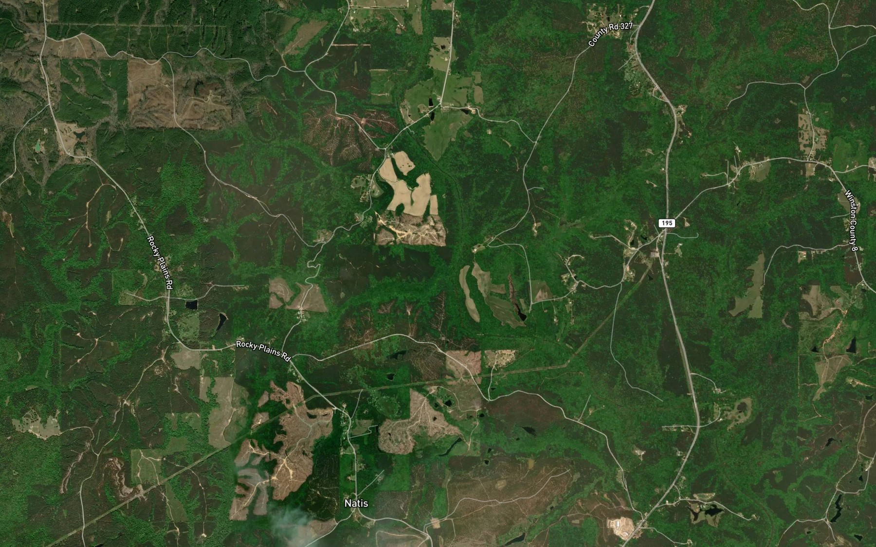 Satellite map of the Doe Branch