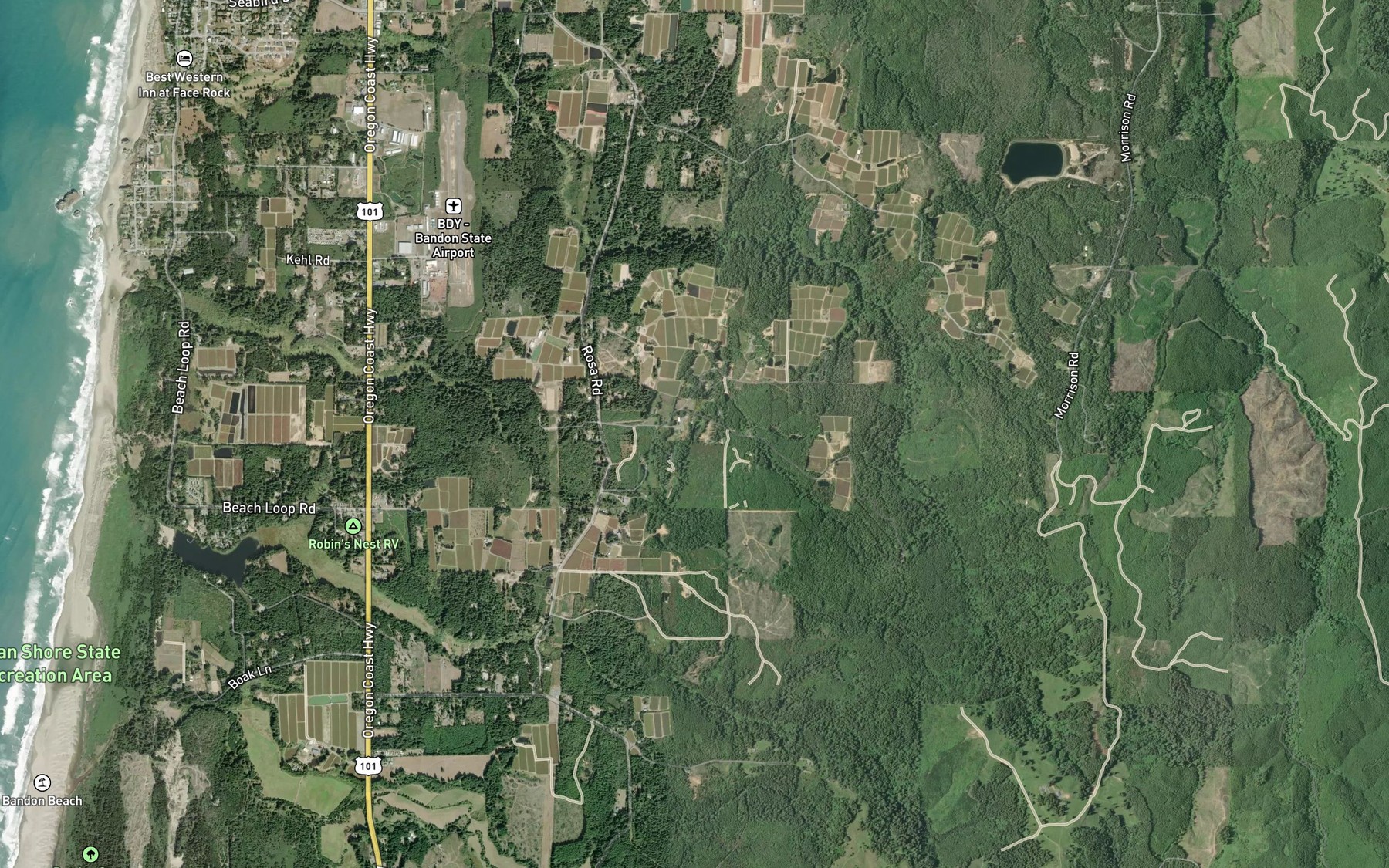 Satellite map of the Hawley Reservoir
