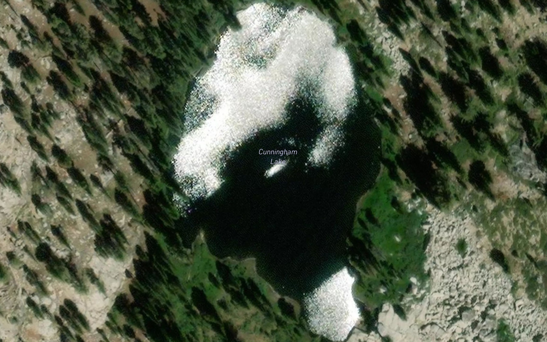 Satellite map of the Cunningham Lake