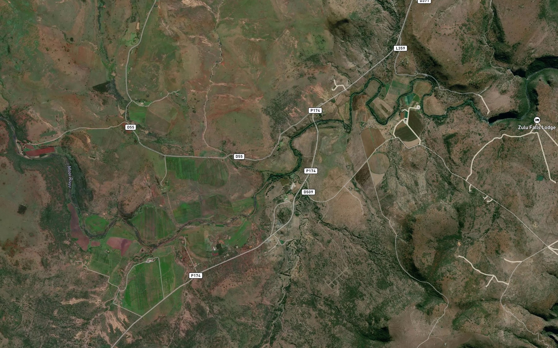 Satellite map of the Mhlozene
