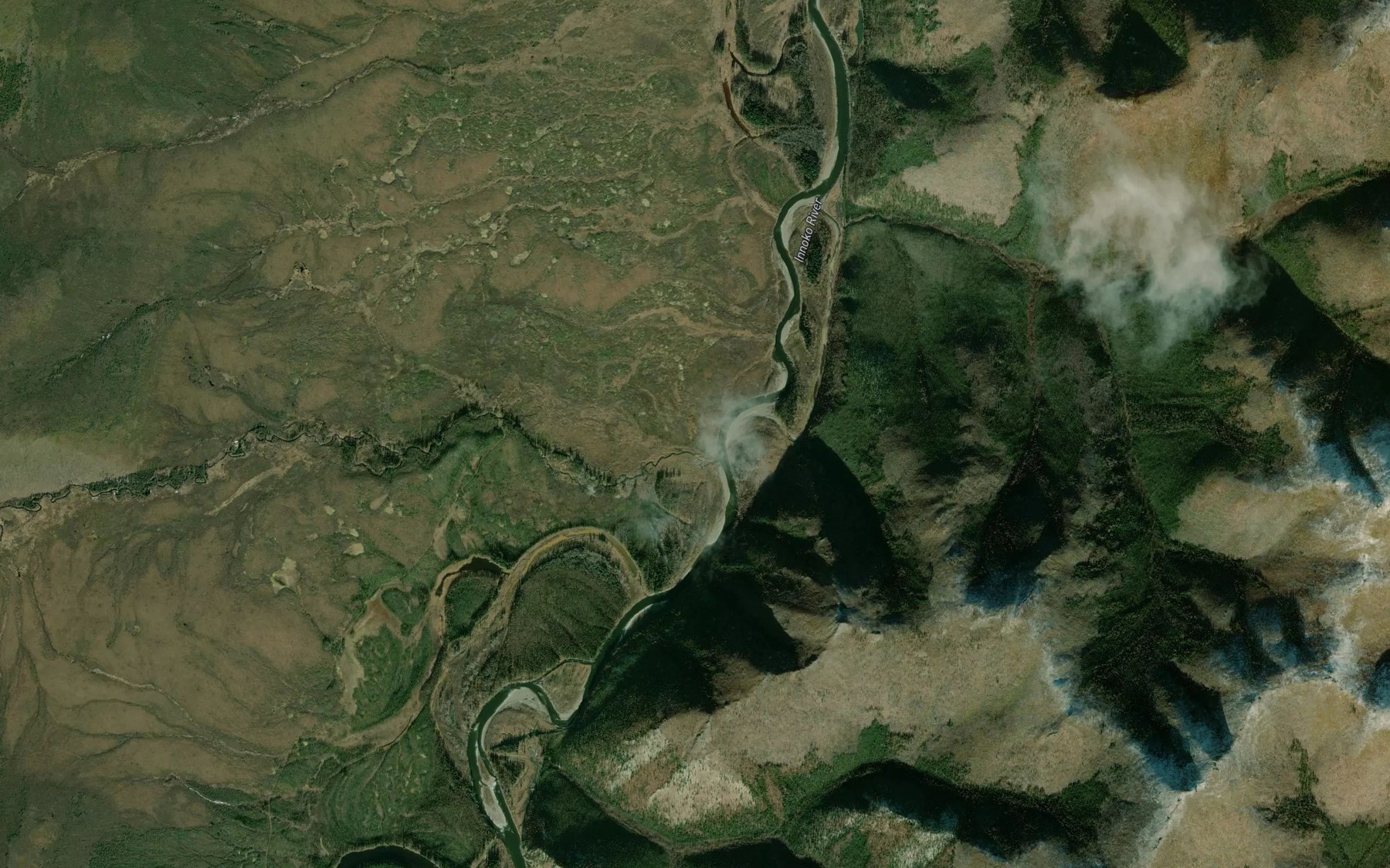 Satellite map of the American Creek