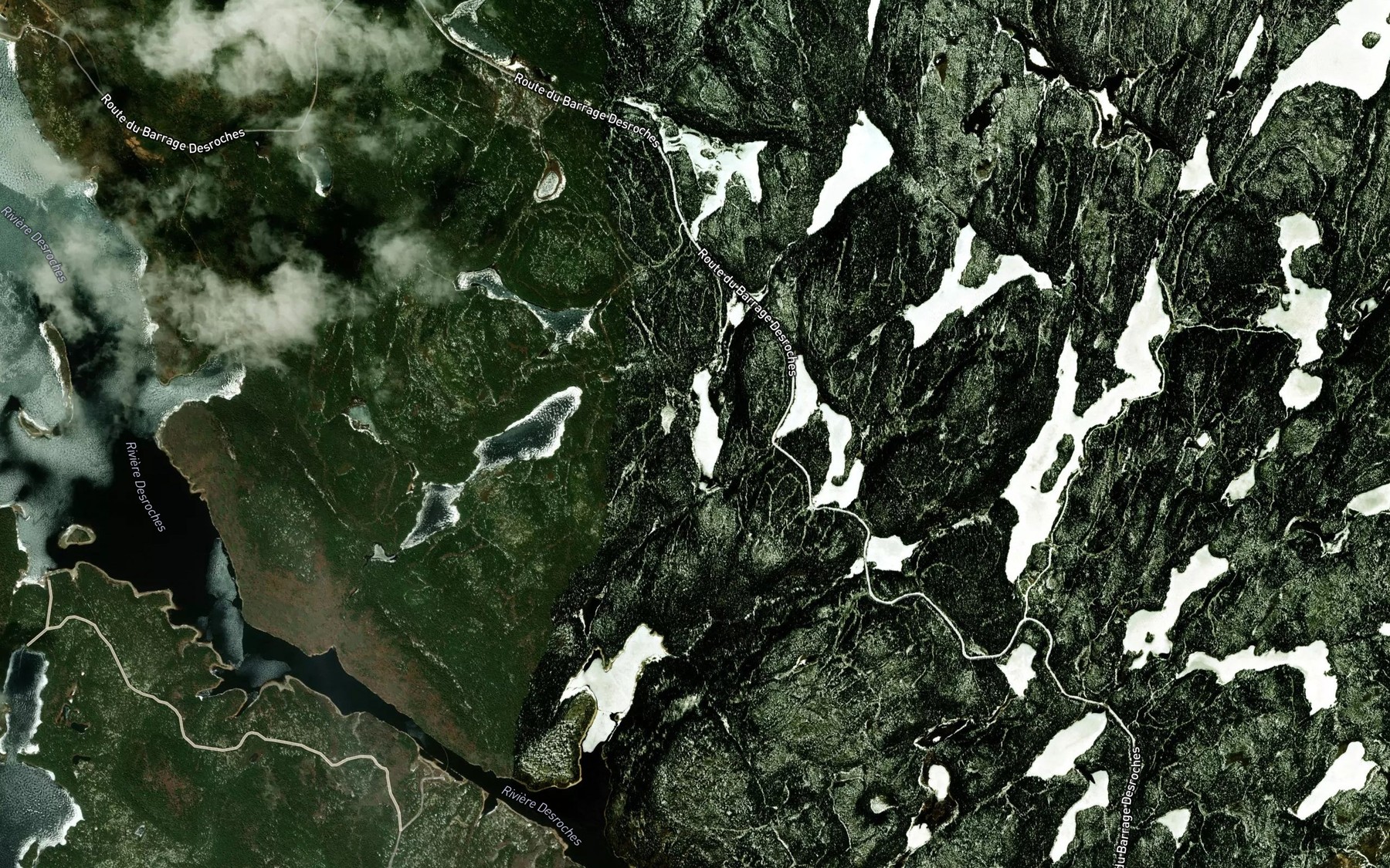 Satellite map of the Lac Abbe
