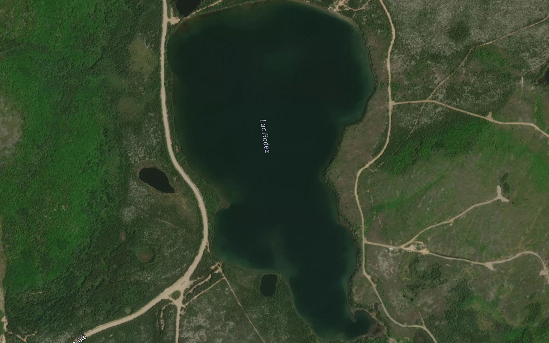 Satellite map of the Lac Rodez