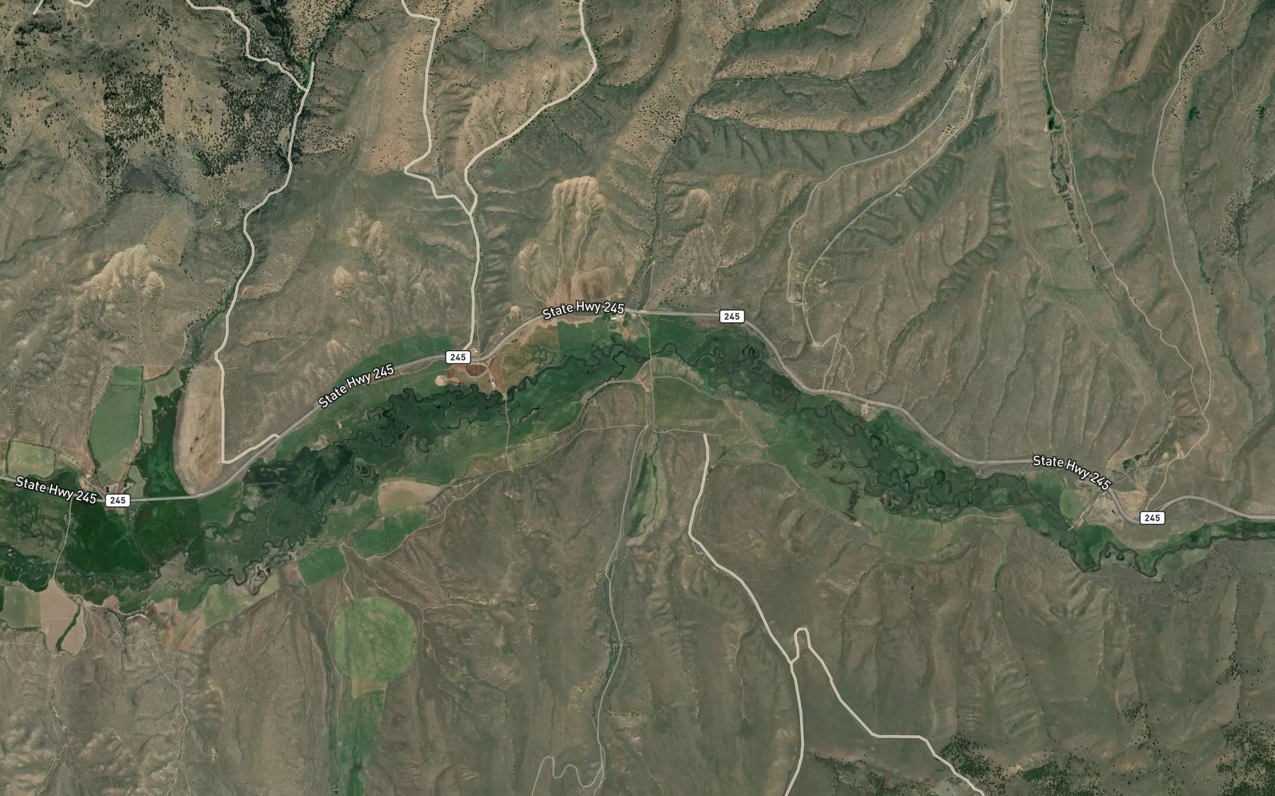 Satellite map of the Independence Creek