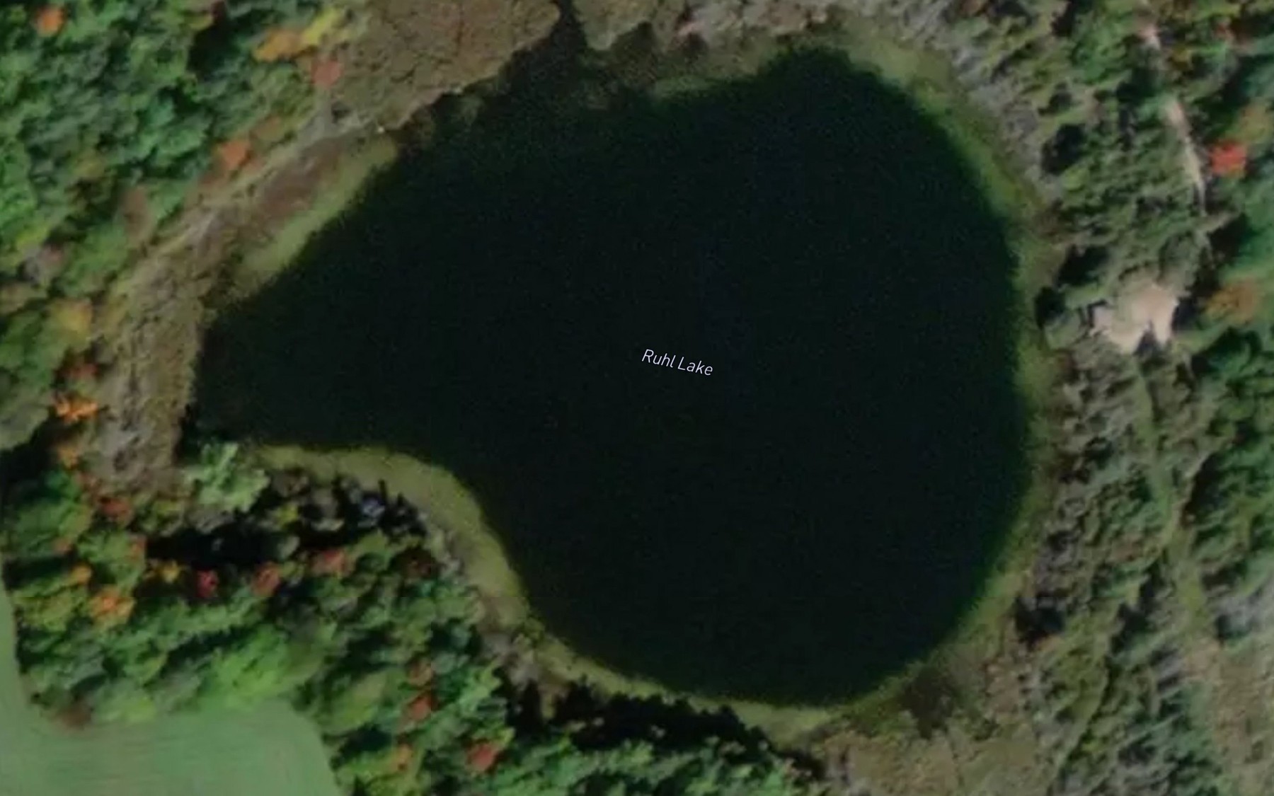 Satellite map of the Ruhl Lake