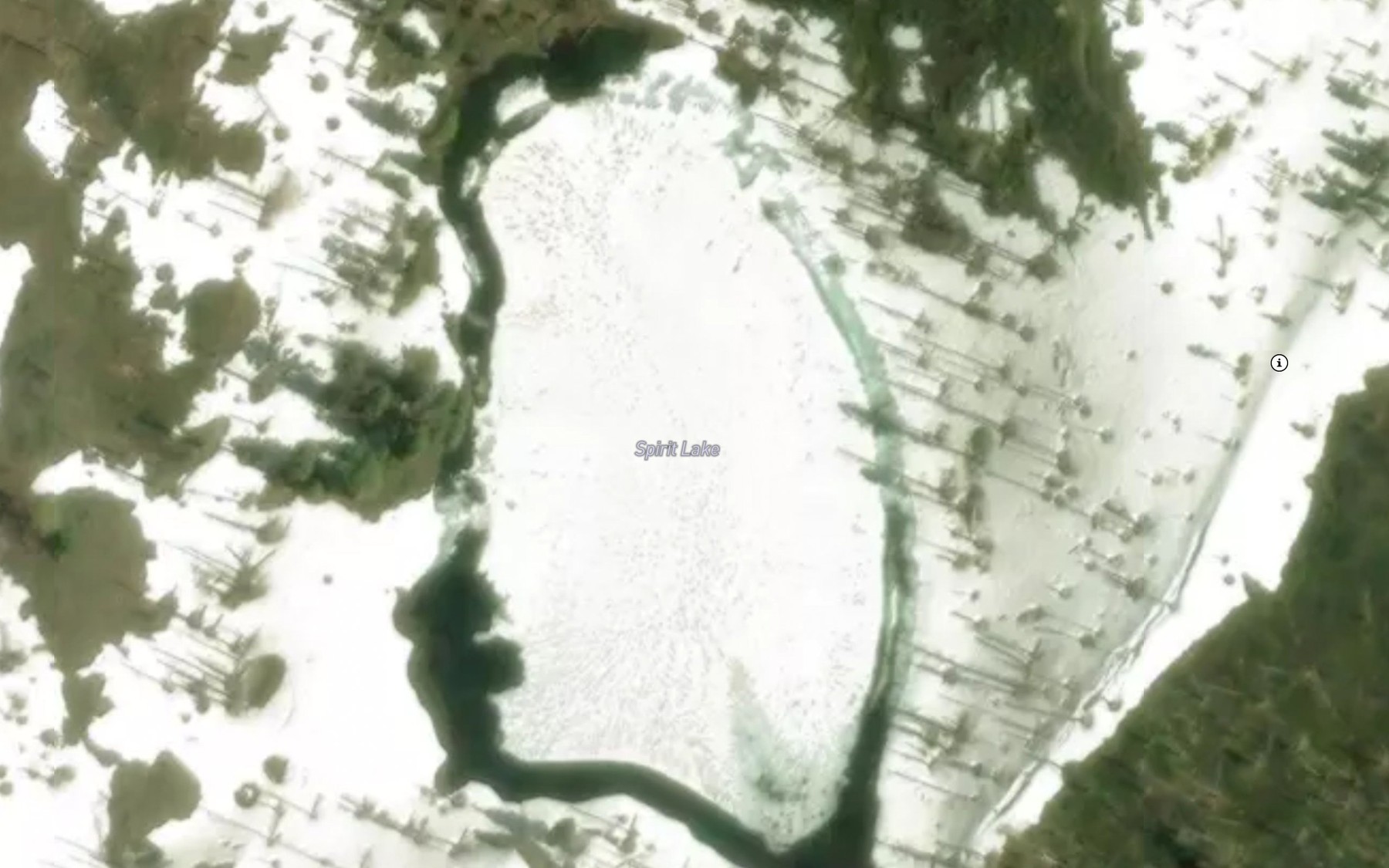 Satellite map of the Spirit Lake