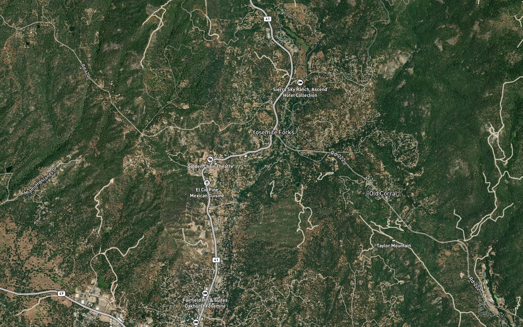 Satellite map of the Lewis Fork