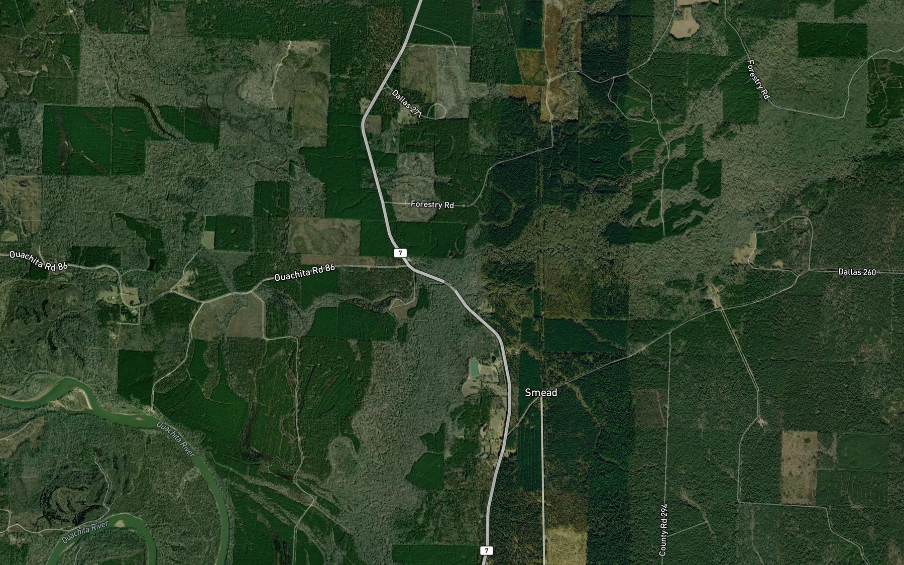 Satellite map of the Hall Creek