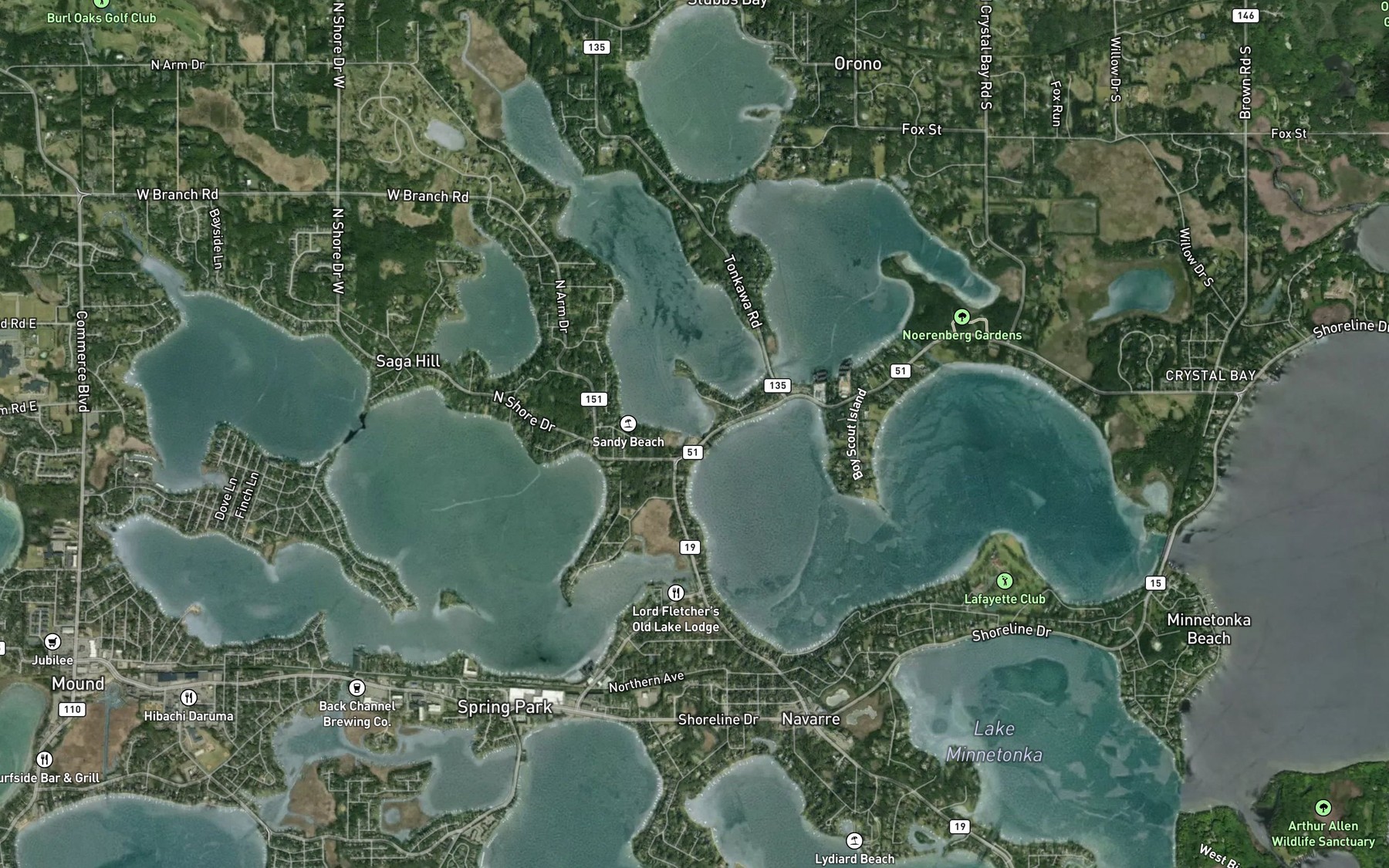 Satellite map of the North Arm Launch