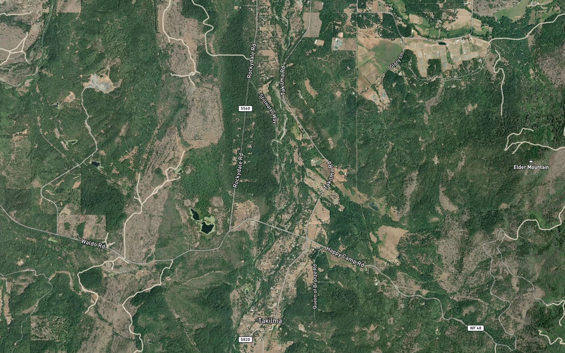 Satellite map of the Elder Creek