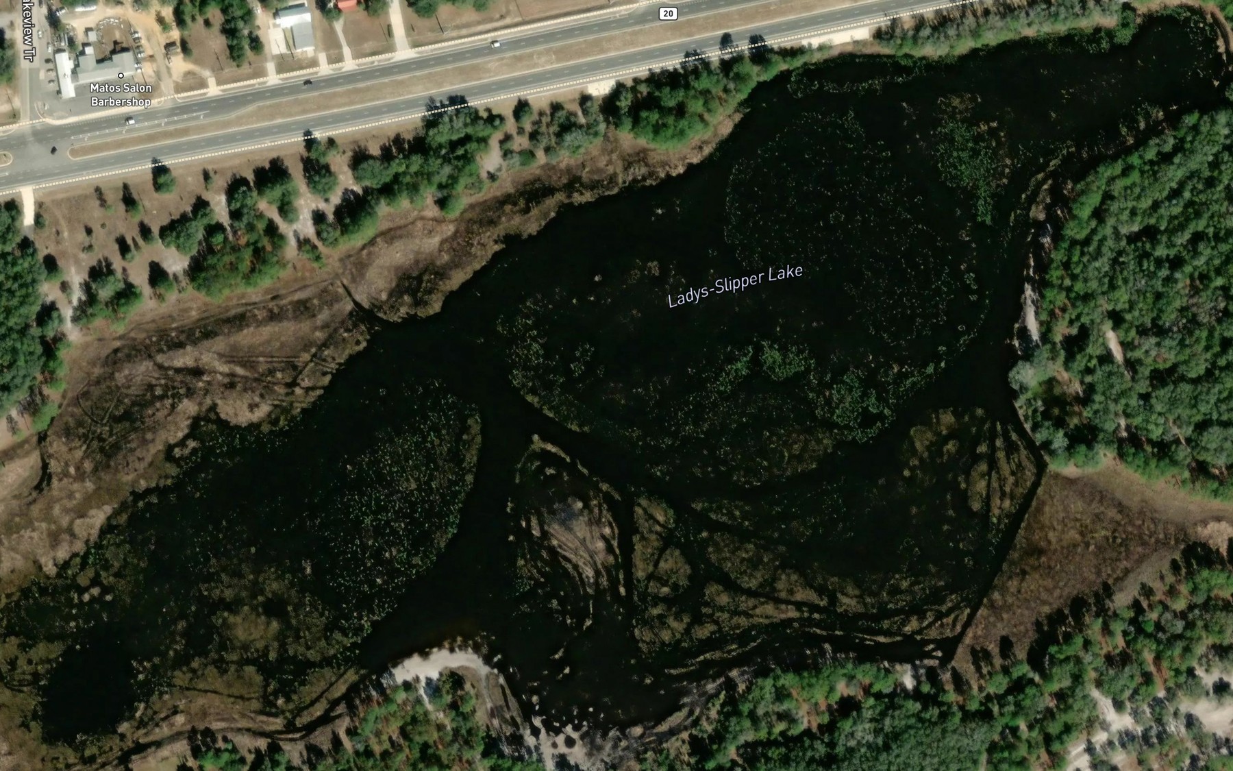 Satellite map of the Ladys-Slipper Lake