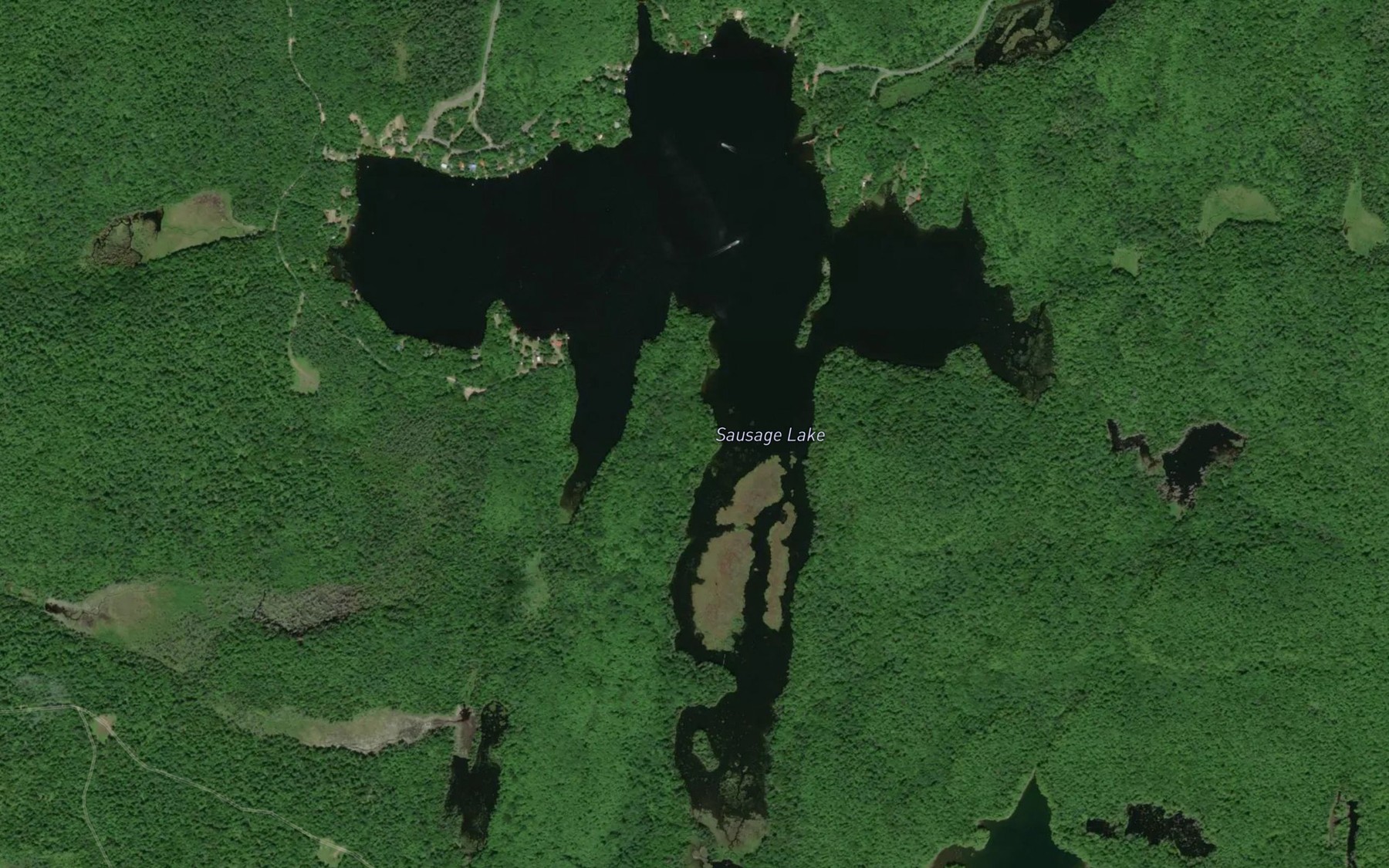 Satellite map of the Sausage Lake