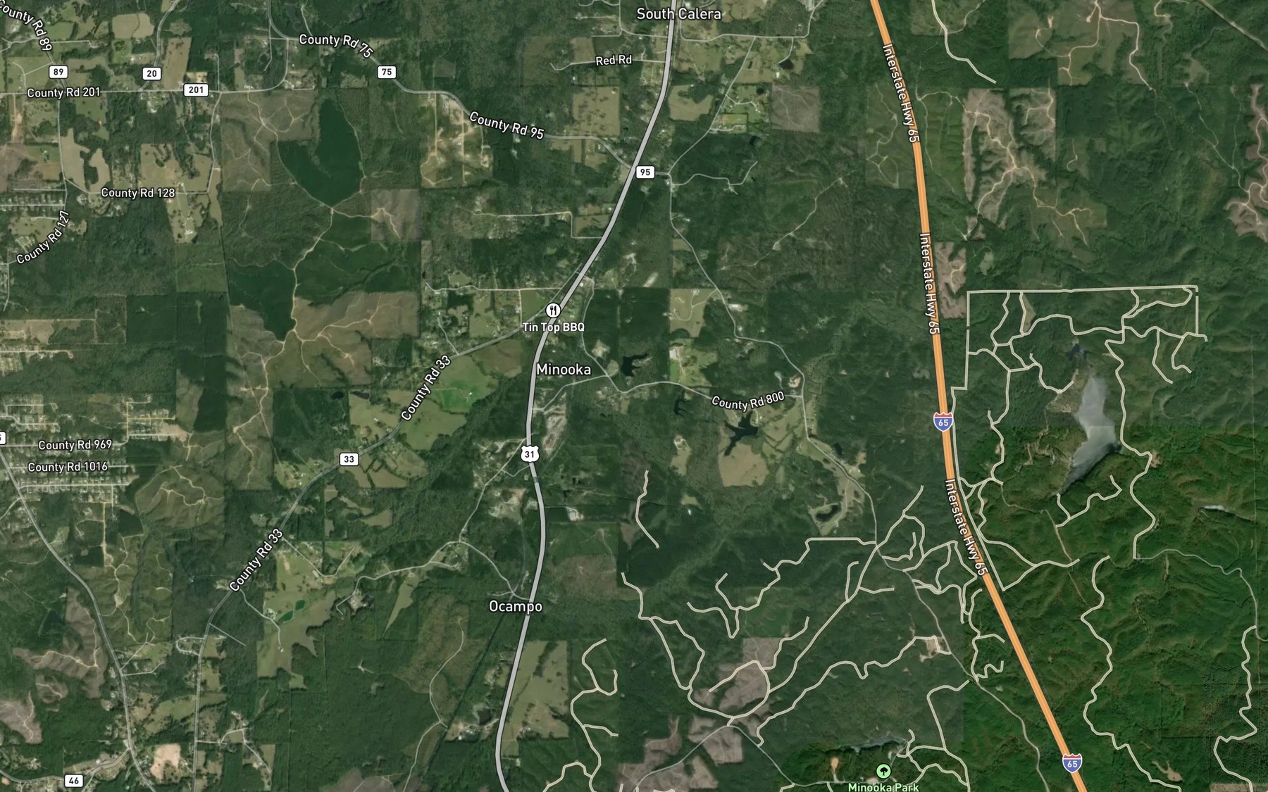 Satellite map of the Moores Lake
